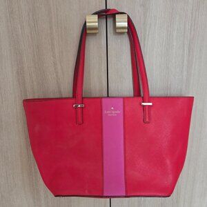 Kate Spade Cedar Street Racing Stripe Harmony Tote, Pink/Red, Leather
